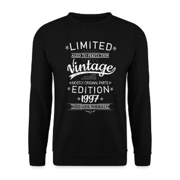 Rétro anniversaire année 1997 Vintage Limited Edition - Sweat-shirt Unisexe - noir - Devant - Alina (178cm) & Michal (187cm)