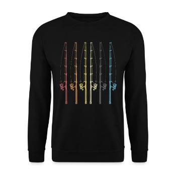 Pêche Rétro pêche canne canne pêche vintage pêche - Sweat-shirt Unisexe - noir - Devant - Alina (178cm) & Michal (187cm)