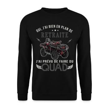 quad plan de retraite cadeau humour moto quad - Sweat-shirt Unisexe - noir - Devant - Alina (178cm) & Michal (187cm)