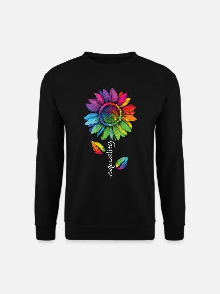 Equality LGBTQ Regenbogen Sonnenblume Blume CSD - Unisex Pullover - Schwarz