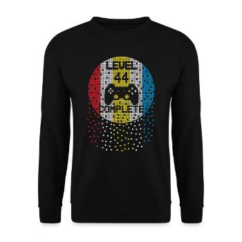 44. Geburtstag Level 44 Complete Pixel Gaming Game - Unisex Pullover - Schwarz - Vorne - Alina (178cm) & Michal (187cm)