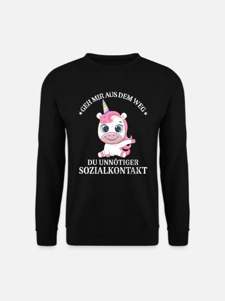 Geh us dem Weg unnötiger Sozialkontakt Einhorn - Unisex Pullover - Schwarz