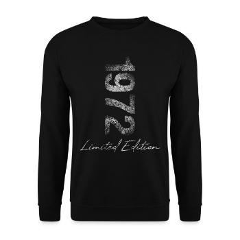 Geburtstag 1972 Limited Edition Geschenk Used Cool - Unisex Pullover - Schwarz - Vorne - Alina (178cm) & Michal (187cm)