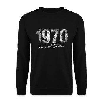 Birthday 1970 Limited Edition Gift Used Cool - Unisex Sweatshirt - black - Front - Alina (178cm) & Michal (187cm)