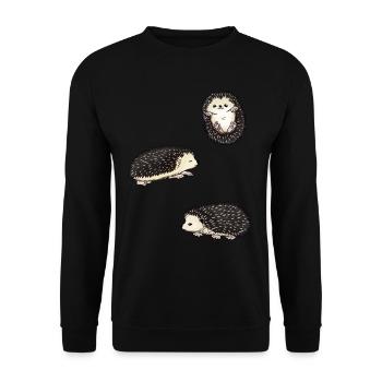 Heartbeat Costume de hérisson africain à ventre blanc - Sweat-shirt Unisexe - noir - Devant - Alina (178cm) & Michal (187cm)