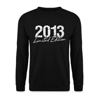 Geburtstag 2013 Limited Edition Geschenk Used Cool - Unisex Pullover - Schwarz - Vorne - Alina (178cm) & Michal (187cm)