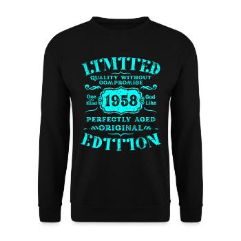 Birthday 1958 Limited Edition Gift Used Cool - Unisex Sweatshirt - black - Front - Alina (178cm) & Michal (187cm)