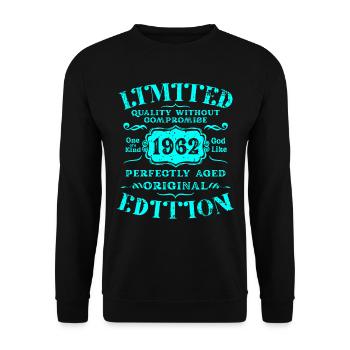 Anniversaire 1962 Édition Limitée Cadeau Occasion Cool - Sweat-shirt Unisexe - noir - Devant - Alina (178cm) & Michal (187cm)