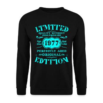 Anniversaire 1977 Édition Limitée Cadeau Occasion Cool - Sweat-shirt Unisexe - noir - Devant - Alina (178cm) & Michal (187cm)
