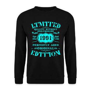 Birthday 1991 Limited Edition Gift Used Cool - Unisex Sweatshirt - black - Front - Alina (178cm) & Michal (187cm)