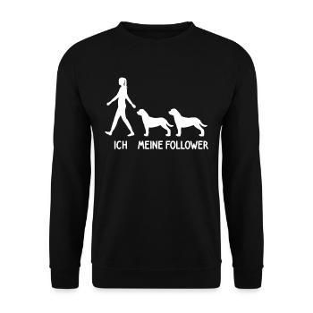 Ich Meine Follower Rottweiler Hunde Züchter Hund - Unisex Pullover - Schwarz - Vorne - Alina (178cm) & Michal (187cm)