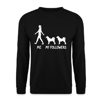 I My Followers Akita Inu Dog Dog Breeder - Unisex Sweatshirt - black - Front - Alina (178cm) & Michal (187cm)
