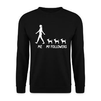 I My Followers Chihuahua Dog Dog Breeder - Unisex Sweatshirt - black - Front - Alina (178cm) & Michal (187cm)