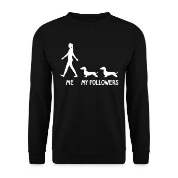I Mean Followers Dachshund Dog Dog Breeder - Unisex Sweatshirt - black - Front - Alina (178cm) & Michal (187cm)