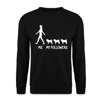 I My Followers Pug Pug Dog Breeder Dog Dog - Unisex Sweatshirt - black - Front - Alina (178cm) & Michal (187cm)