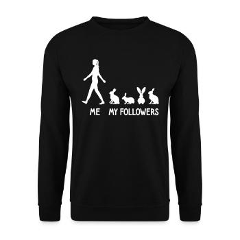 I My Followers Rabbit Rabbit Breeder Rabbit - Unisex Sweatshirt - black - Front - Alina (178cm) & Michal (187cm)