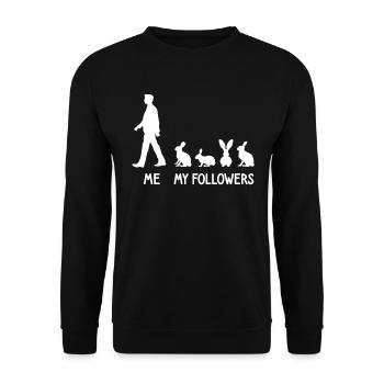 I My Followers Rabbit Rabbit Breeder Rabbit - Unisex Sweatshirt - black - Front - Alina (178cm) & Michal (187cm)