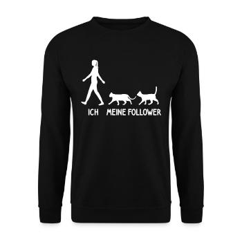 Ich Meine Follower Katzen Züchter Katze Kitten - Unisex Pullover - Schwarz - Vorne - Alina (178cm) & Michal (187cm)