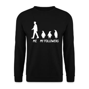 I My Followers Penguin Animal Keeper Zoo Bird - Unisex Sweatshirt - black - Front - Alina (178cm) & Michal (187cm)