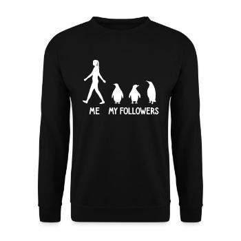 I My Followers Penguin Animal Keeper Zoo Bird - Unisex Sweatshirt - black - Front - Alina (178cm) & Michal (187cm)