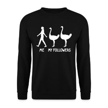 I My Followers Strauss Zoo Breeder Animal Keeper - Unisex Sweatshirt - black - Front - Alina (178cm) & Michal (187cm)