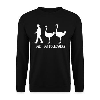 I My Followers Strauss Zoo Breeder Animal Keeper - Unisex Sweatshirt - black - Front - Alina (178cm) & Michal (187cm)