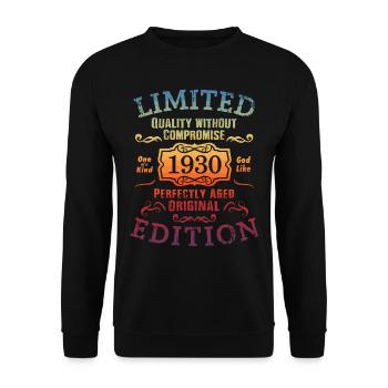 Birthday 1930 Limited Edition Gift Used Cool - Unisex Sweatshirt - black - Front - Alina (178cm) & Michal (187cm)