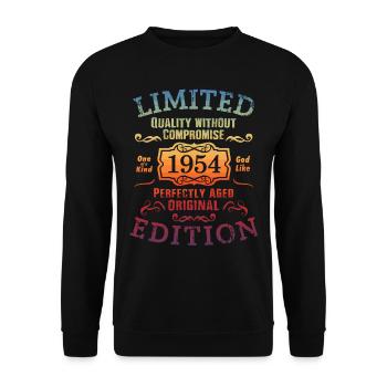 Birthday 1954 Limited Edition Gift Used Cool - Unisex Sweatshirt - black - Front - Alina (178cm) & Michal (187cm)