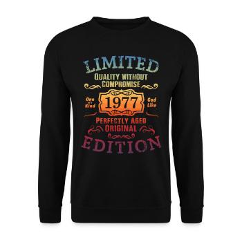Anniversaire 1977 Édition Limitée Cadeau Occasion Cool - Sweat-shirt Unisexe - noir - Devant - Alina (178cm) & Michal (187cm)