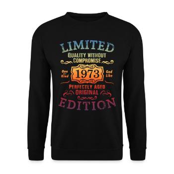 Anniversaire 1973 Édition Limitée Cadeau Occasion Cool - Sweat-shirt Unisexe - noir - Devant - Alina (178cm) & Michal (187cm)