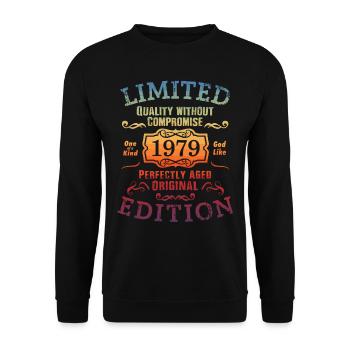 Birthday 1979 Limited Edition Gift Used Cool - Unisex Sweatshirt - black - Front - Alina (178cm) & Michal (187cm)