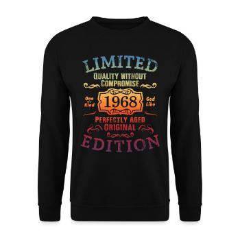Anniversaire 1968 Édition Limitée Cadeau Occasion Cool - Sweat-shirt Unisexe - noir - Devant - Alina (178cm) & Michal (187cm)
