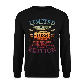 Birthday 1986 Limited Edition Gift Used Cool - Unisex Sweatshirt - black - Front - Alina (178cm) & Michal (187cm)