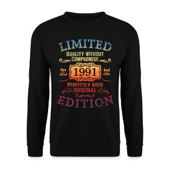 Birthday 1991 Limited Edition Gift Used Cool - Unisex Sweatshirt - black - Front - Alina (178cm) & Michal (187cm)