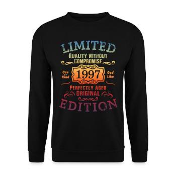 Anniversaire 1997 Édition Limitée Cadeau Occasion Cool - Sweat-shirt Unisexe - noir - Devant - Alina (178cm) & Michal (187cm)