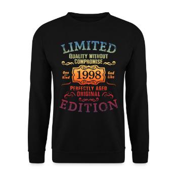 Anniversaire 1998 Édition Limitée Cadeau Occasion Cool - Sweat-shirt Unisexe - noir - Devant - Alina (178cm) & Michal (187cm)