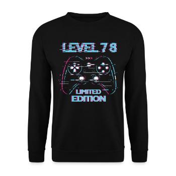 Birthday Level 78 Gaming Limited Edition Gamer - Unisex Sweatshirt - black - Front - Alina (178cm) & Michal (187cm)