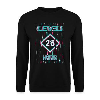 Geburtstag Level 26 Gaming Limited Edition Gamer - Unisex Pullover - Schwarz - Vorne - Alina (178cm) & Michal (187cm)