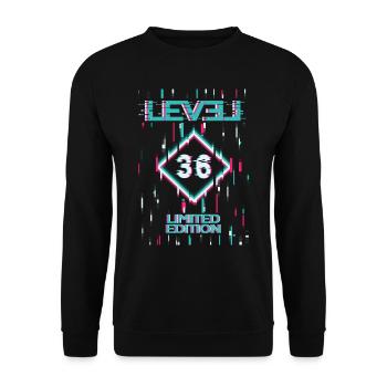 Birthday Level 36 Gaming Limited Edition Gamer - Unisex Sweatshirt - black - Front - Alina (178cm) & Michal (187cm)
