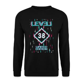 Birthday Level 38 Gaming Limited Edition Gamer - Unisex Sweatshirt - black - Front - Alina (178cm) & Michal (187cm)