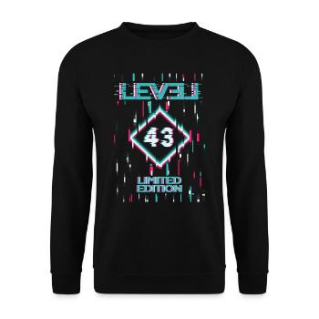 Birthday Level 43 Gaming Limited Edition Gamer - Unisex Sweatshirt - black - Front - Alina (178cm) & Michal (187cm)