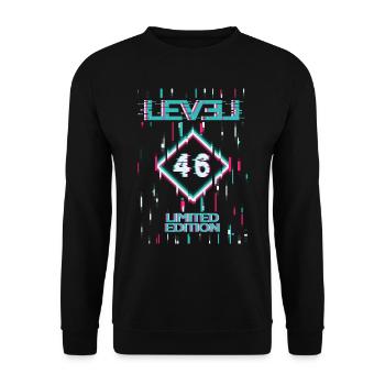 Birthday Level 46 Gaming Limited Edition Gamer - Unisex Sweatshirt - black - Front - Alina (178cm) & Michal (187cm)