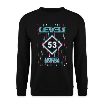 Birthday Level 53 Gaming Limited Edition Gamer - Unisex Sweatshirt - black - Front - Alina (178cm) & Michal (187cm)