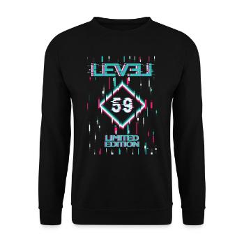 Birthday Level 59 Gaming Limited Edition Gamer - Unisex Sweatshirt - black - Front - Alina (178cm) & Michal (187cm)