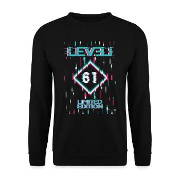 Birthday Level 61 Gaming Limited Edition Gamer - Unisex Sweatshirt - black - Front - Alina (178cm) & Michal (187cm)