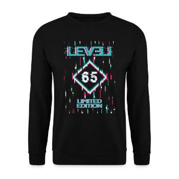 Birthday Level 65 Gaming Limited Edition Gamer - Unisex Sweatshirt - black - Front - Alina (178cm) & Michal (187cm)