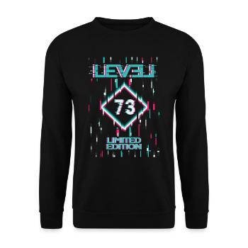 Birthday Level 73 Gaming Limited Edition Gamer - Unisex Sweatshirt - black - Front - Alina (178cm) & Michal (187cm)