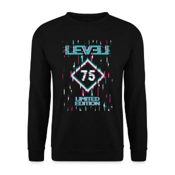 Anniversaire Niveau 75 Gaming Édition Limitée Gamer - Sweat-shirt Unisexe - noir - Devant - Alina (178cm) & Michal (187cm)