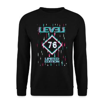 Birthday Level 76 Gaming Limited Edition Gamer - Unisex Sweatshirt - black - Front - Alina (178cm) & Michal (187cm)