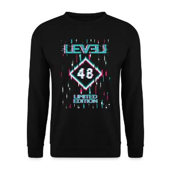 Birthday Level 48 Gaming Limited Edition Gamer - Unisex Sweatshirt - black - Front - Alina (178cm) & Michal (187cm)